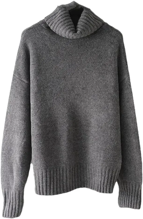 Women's Winter Casual Oversize Thick Sweater Autumn Women Loose Turtleneck Jumper