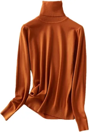 Women's Winter Top Solid Pullover Thick Knitted Turtleneck Oversize Women Sweater