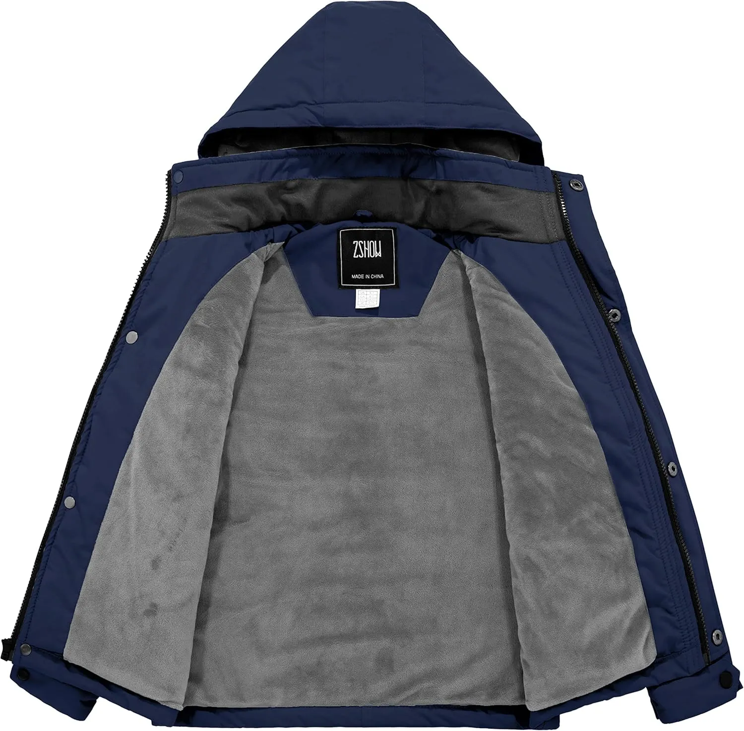 ZSHOW Boys' Waterproof Ski Jacket Hooded Fleece Lined Raincoat Warm Winter Coat